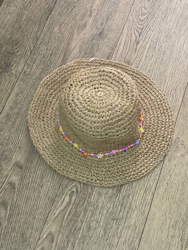 Капелюх дитячий Primark солом'яний гачкований з ланцюжком з бісера
