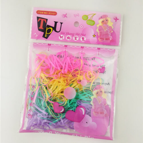 Гумки для волосся дитячі, еластичні, набір, кольорові