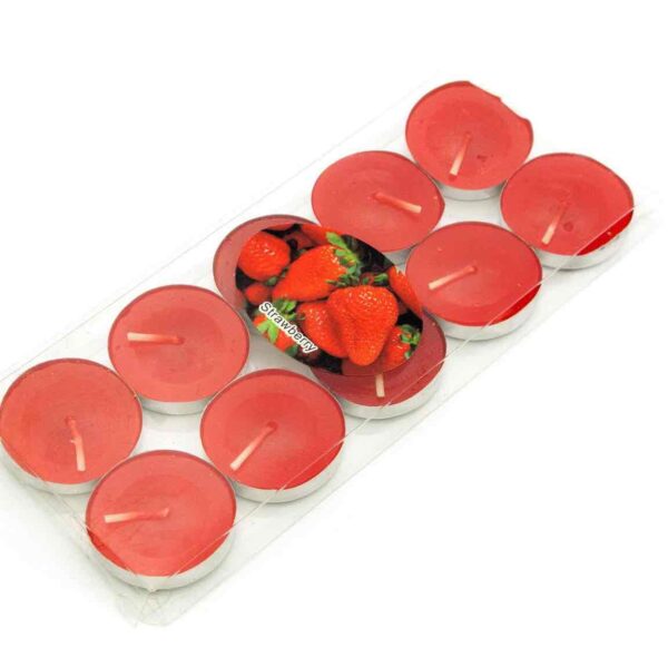 Свічки Чайні "Полуниця" набір 10 шт