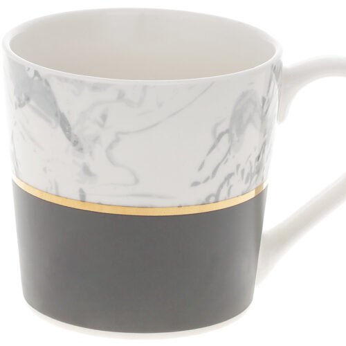 Чашка порцелянова "Мармур/чорний/золото" 350 мл