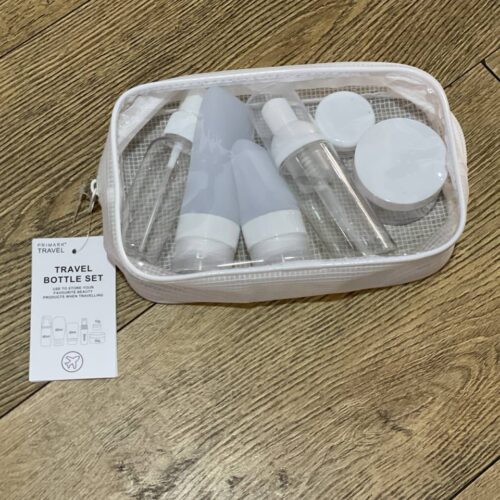 Набір дорожніх баночок 6 в 1 в косметичці білий Primark