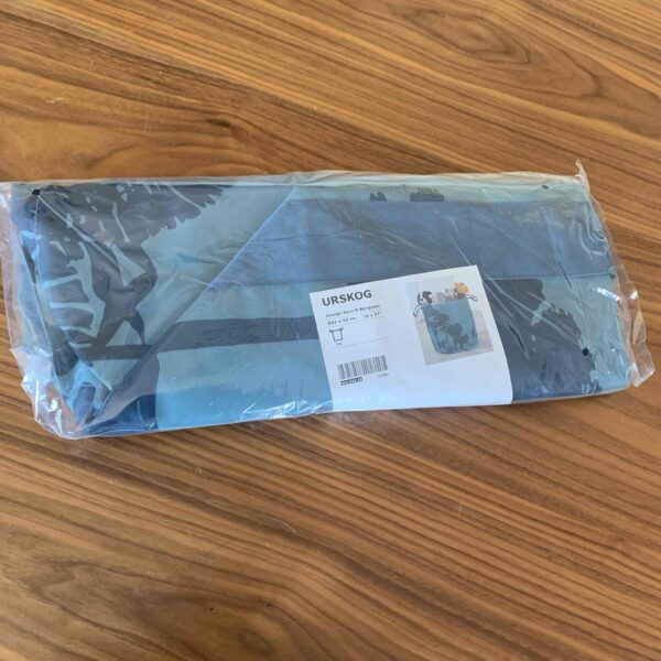 URSKOG Органайзер для іграшок тощо, тканина принт дерева / бірюза