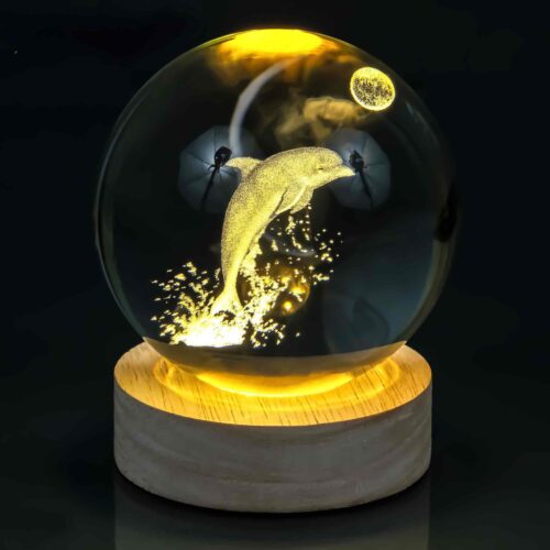 Нічник скляна куля "Дельфін" 8 см