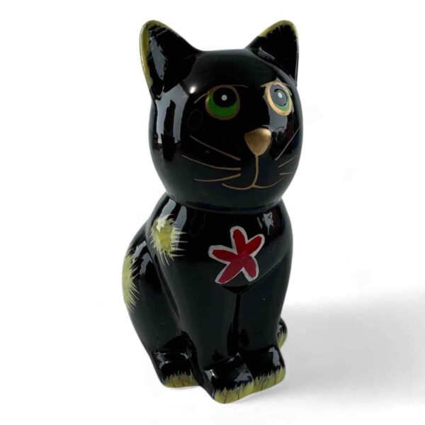 Скарбничка керамічна "Чорний кіт" 14 см