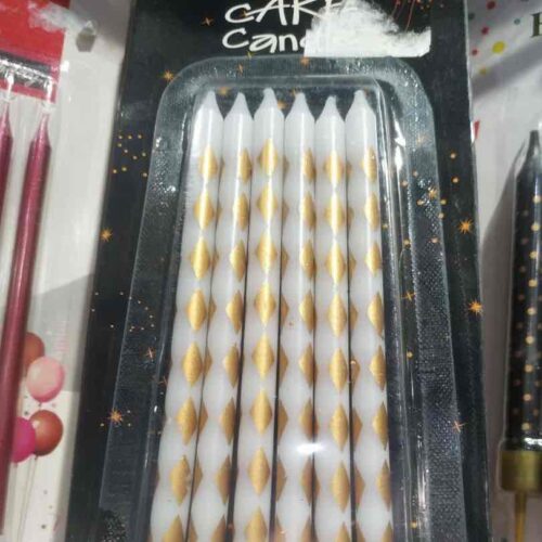 fa414c32-d506-4f87-a835-5229f7eaa482.jpg Набір свічок для торта "Олівець" Cake Candle біло-золоті 6 шт