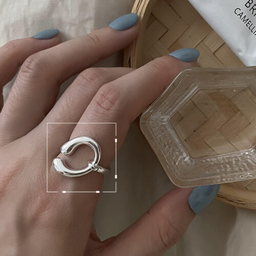 Каблучка жіноча "Геометрична" округла срібна (7366)