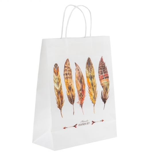 Пакет подарунковий “S” (23*18*10) "Перо"