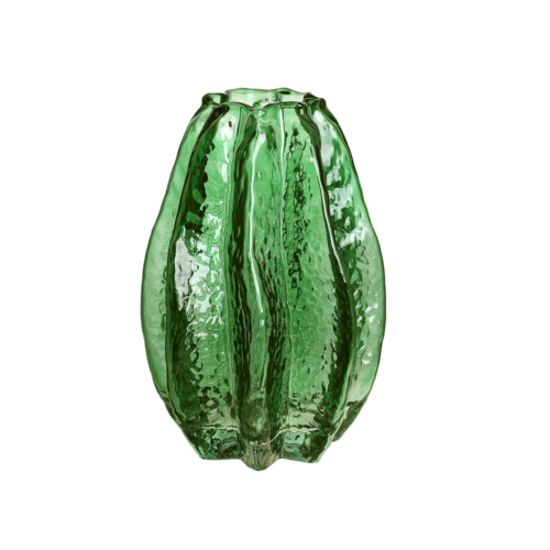 Ваза скляна «Карамбола» D14*20,5 см зелена