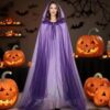 Костюм/ Плащ на Хелловін з капюшоном з фатину фіолетовий