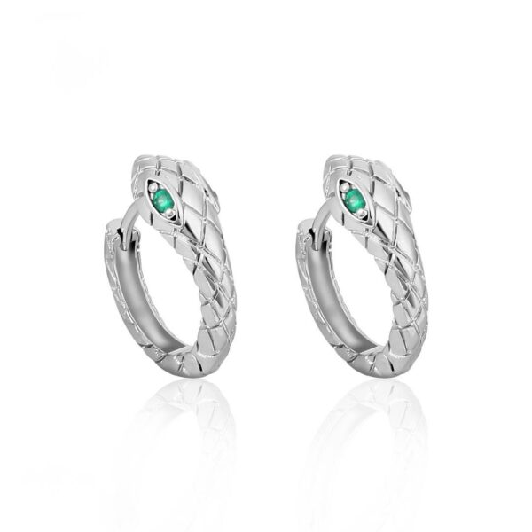 Сережки металеві "Змія" срібні (10566)