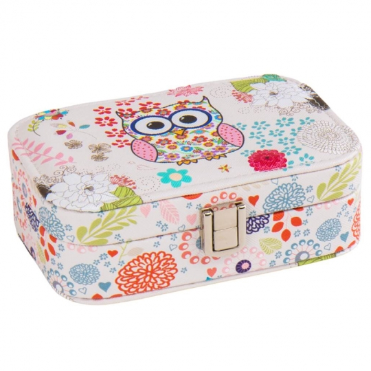 Скринька для прикрас з екошкіри "Совушки" 10*15*5 см