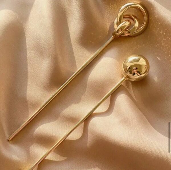 Шпилька-паличка для волосся 2 шт металева "Золотий дует"