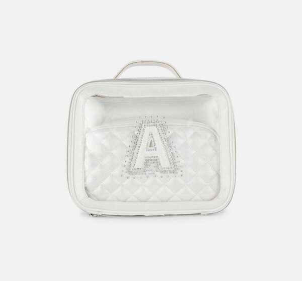 Набір косметичок Primark "Буква" прозора/срібна глітер 3 в 1