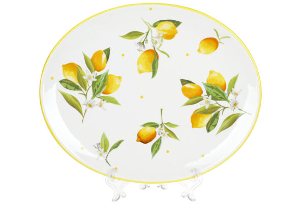 Блюдо керамічне "Соковиті лимони" овальне 30,5 см