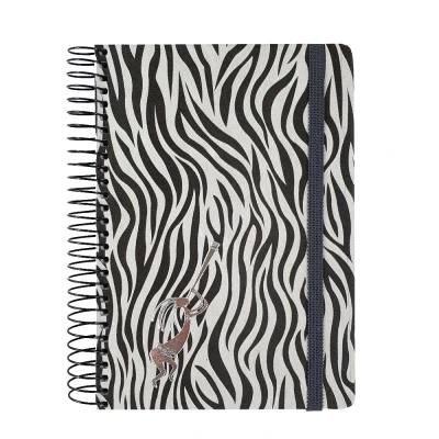 Блокнот А6 SKILL "Зебра" чорно-білий спіраль бокова 120 арк. клітинка