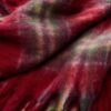 Плед THROW Primark з шотландським мотивом та китицями ворсистий 120*150 червоний