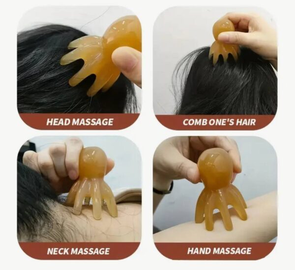 Масажер-скребок для голови та тіла "Кальмар" пластик 5,5 см