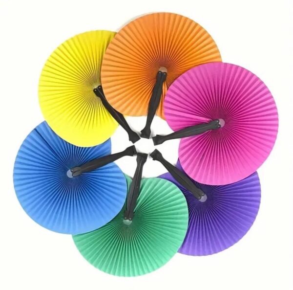 Віяло/ Опахало міні кругле паперове мікс кольорів