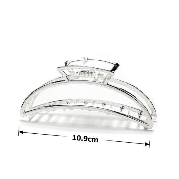 Заколка-краб металева срібна 11 см