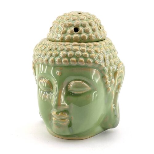 Аромалампа керамічна "Будда" 14 см зелена