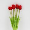 Штучний букет тюльпанів 7 бутонів/ 48 см "Весняна насолода" (латекс) червоний