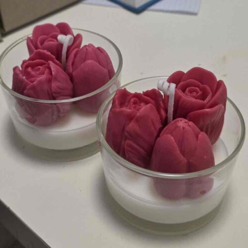 Свічка ароматична Solodka "Тюльпани" в склянці