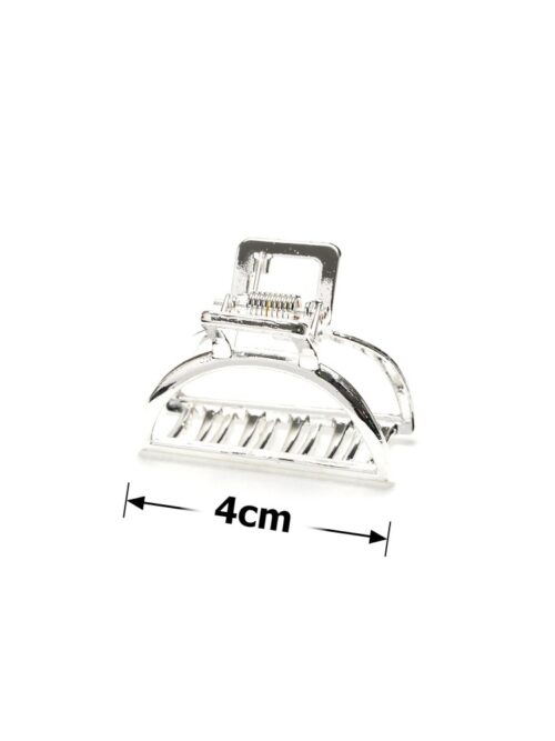 Заколка/краб для волосся металева округла 4 см срібна