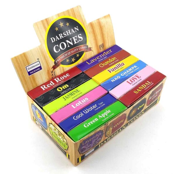 Пахощі Арома-конуси Darshan Cones 10шт/уп. мікс