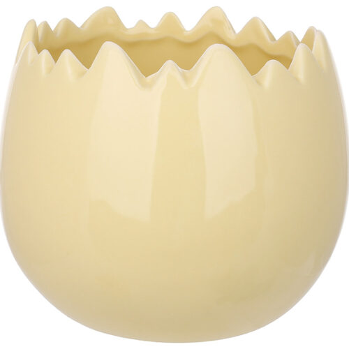 Кашпо порцелянове "Яйце шкарлупа" 12*11*12 см жовте