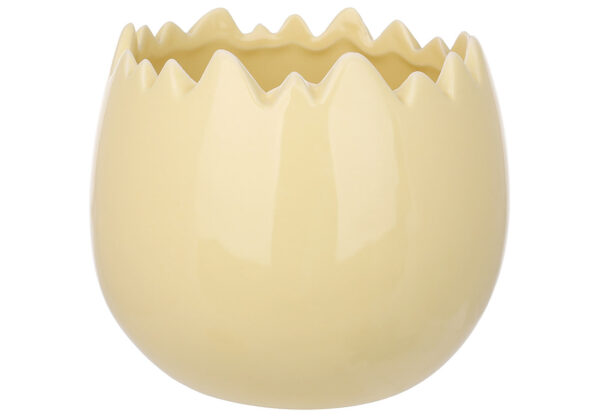 Кашпо порцелянове "Яйце шкарлупа" 12*11*12 см жовте