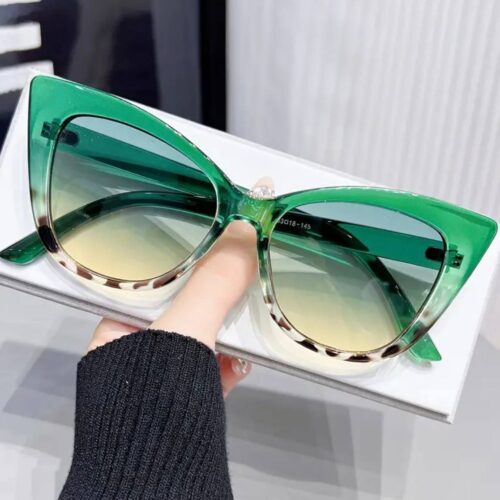 Окуляри жіночі сонцезахисні "Кошачі" заокруглені оправа з градієнтом (8515)