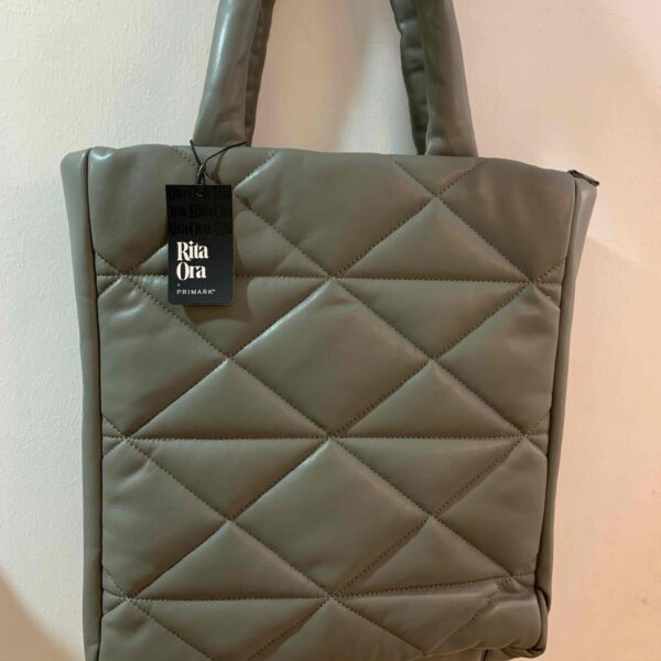 Сумка-Шоппер Primark Rita Ora (еко-шкіра) дута стьобана хакі