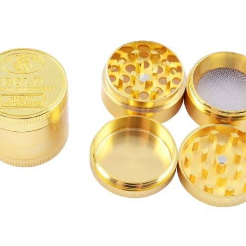Гріндер/ Подрібнювач тютюну/ канабісу "Gold" 30х28 мм металевий золото