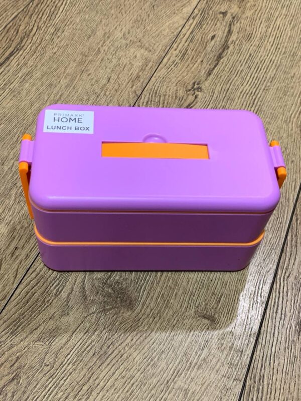 Ланч-бокс 2-ярусний Primark на гумці рожевий/фіолетовий