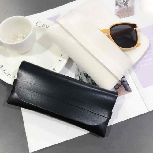 Футляр для окулярів шкіряний чорний/білий