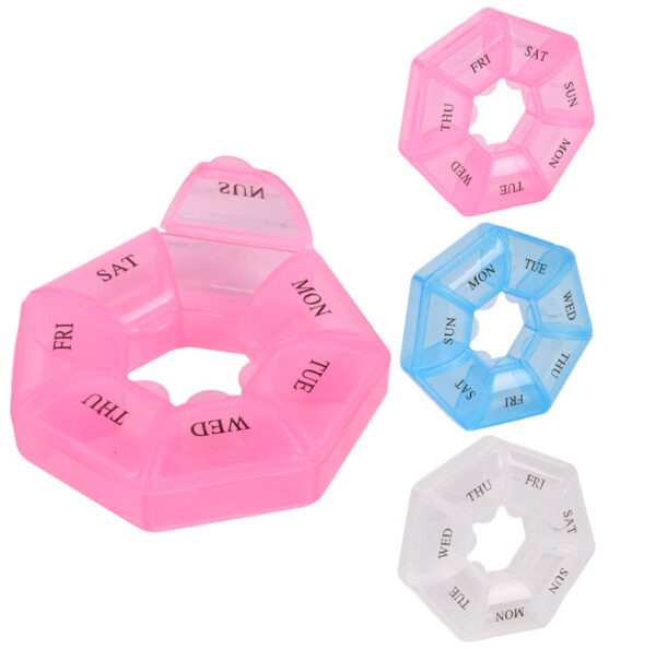 Органайзер таблеток/вітамінів 7 відділень пластик 8,5×2 см