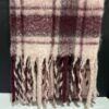 Шарф Primark осінь/зима з китицями ворсистий широкий бордо в клітинку
