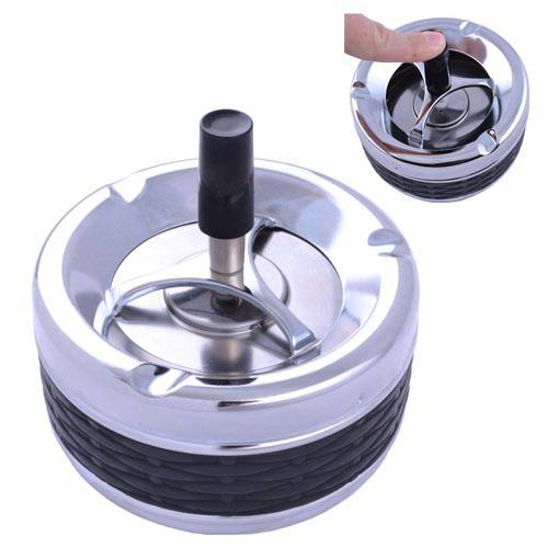 Попільничка дзига срібна з чорним (без диму, запаху)