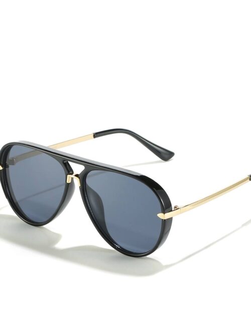 Окуляри унісекс сонцезахисні "Авіатори" пластикова оправа/ металева дуга (10123)