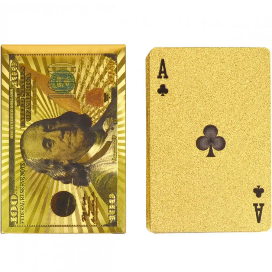 Карти гральні "Долар" платикові золоті 54 шт
