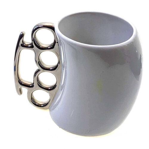 Чашка керамічна "Кастет" фігурна 350 мл біла