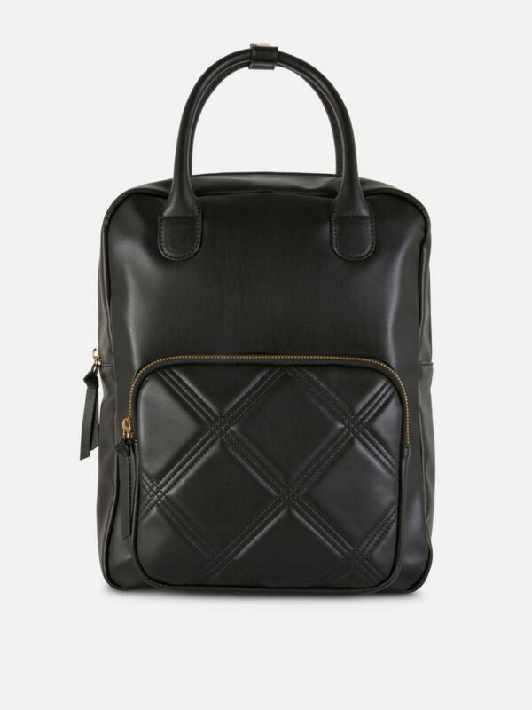 Рюкзак-сумка з ручками та стьобаною кишенею еко-шкіра Primark чорний