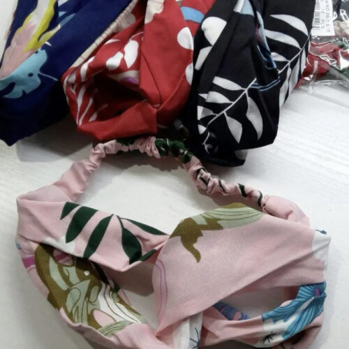 Повʼязка-чалма на голову на гумці з принтом