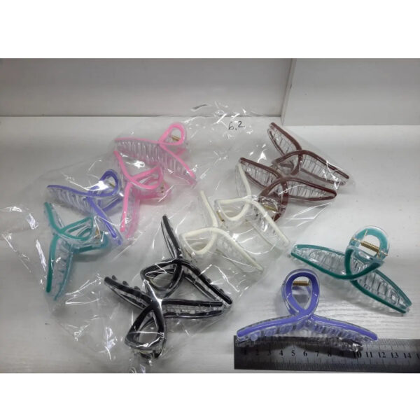 Заколка/краб для волосся "Петля" пластик мікс кольорів 11 см