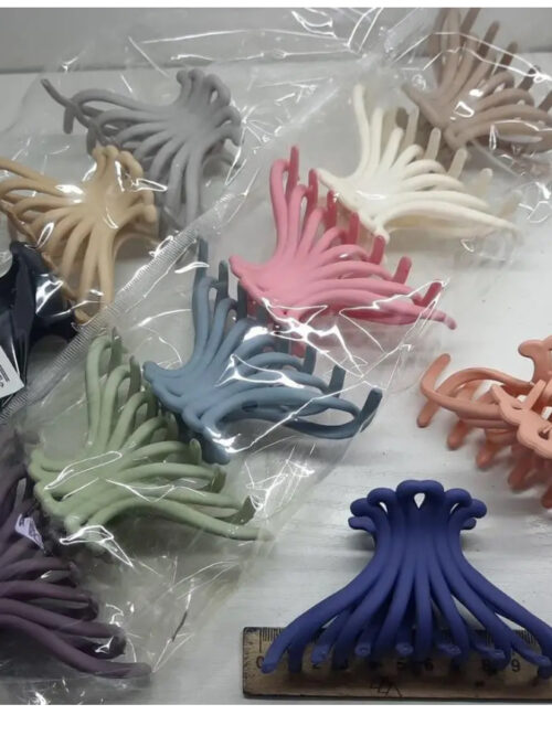 Заколка/краб для волосся пластик мікс кольорів 12 см