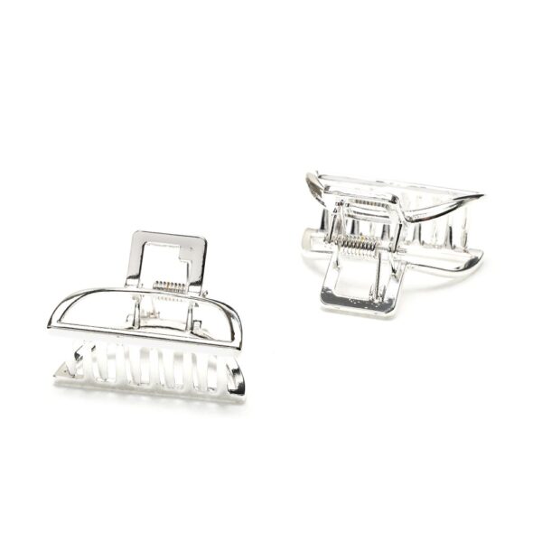 Заколка/краб для волосся металева округла 4 см срібна