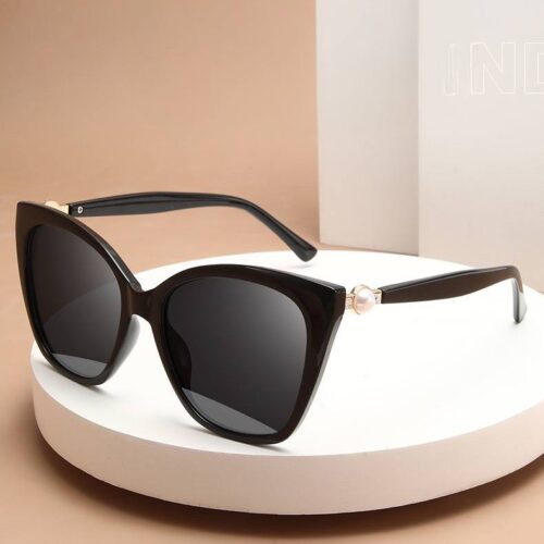 Окуляри жіночі сонцезахисні "Перлина" заокруглена трапеція крупні ретро (10122)