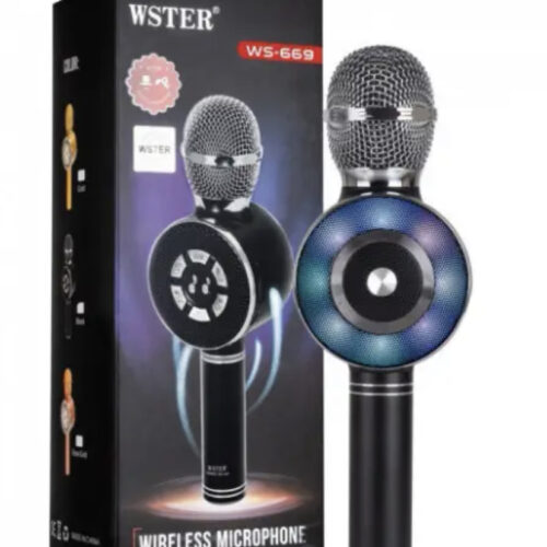 Бездротовий Мікрофон "Караоке" WS-669 світлодіодний чорний