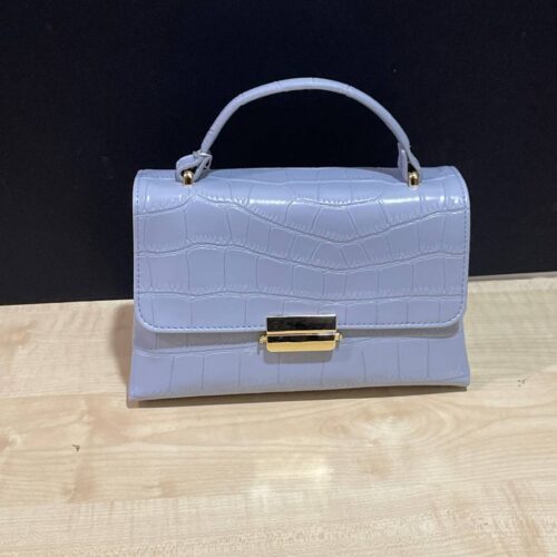 Сумочка-міні Primark ефект крокодила з золотистою застібкою блакитна