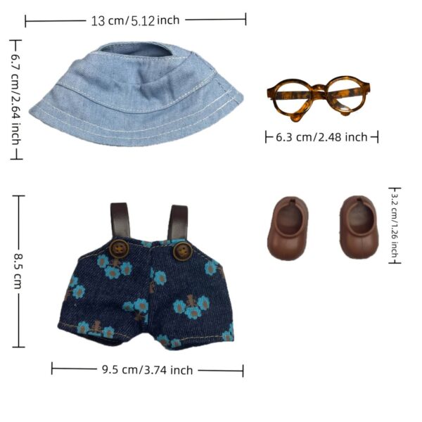 Одяг для Лабубу/ Labubu комбінезон/шапка/окуляри/взуття синій